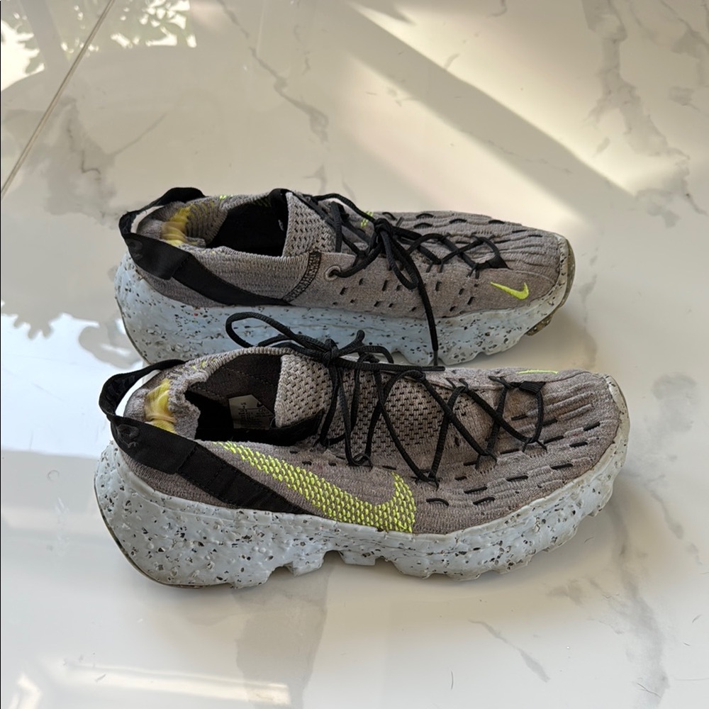 Space Hippie Nike Gray and Yellow Sneakers